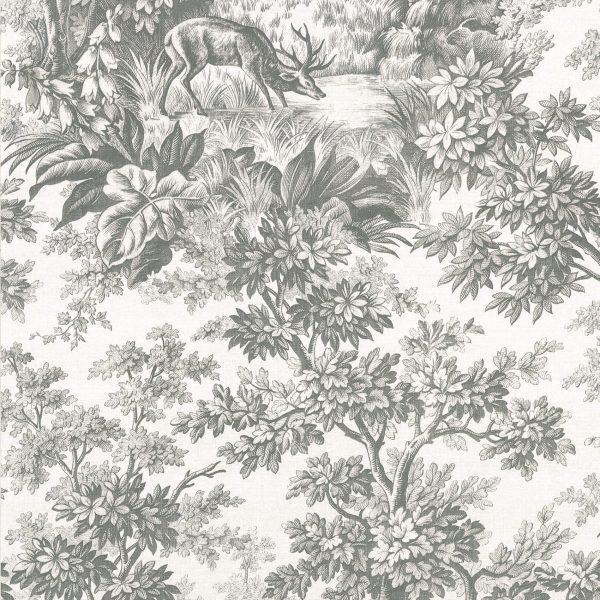 Image of Stag Toile - Moss Wallpaper by Little Greene